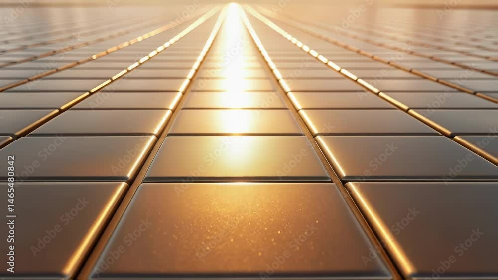 Poster sunlight reflection a closeup revealing the glossy finish of the tiles reflecting sunlight and highl