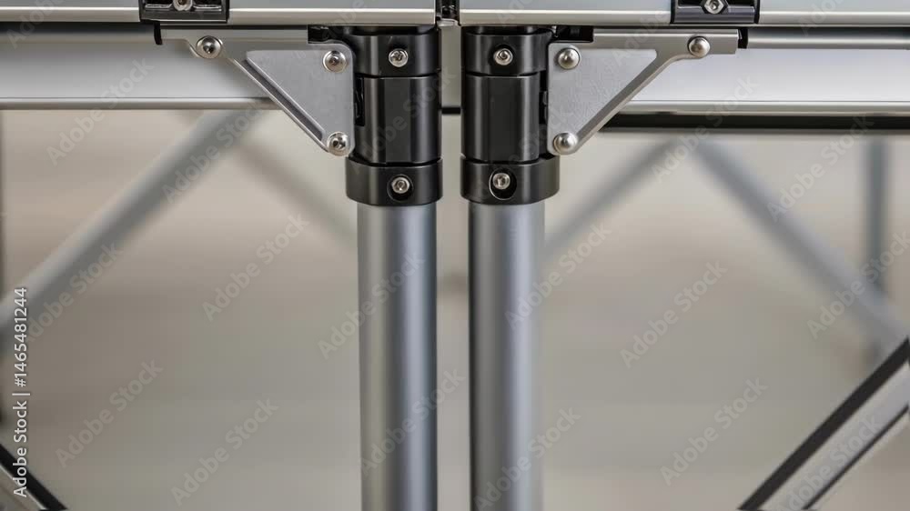 Aufkleber A closeup capturing the unique joint mechanism of a folding table highlighting the precise engineering of how it can transform seamlessly from a compact to a fullsized workspace.