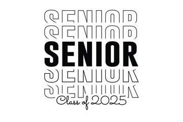 Obraz premium Class of 2025 vector, Class of 2025 vector illustration. Editable class of 2025 typography design vector