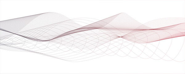 Minimalist abstract wave design consisting of smooth, Flowing white and green lines on a white background.Geometric Technology, data science frequency gradient lines. Curve flow motion lines.