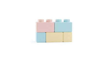 Obraz premium Pastel colored toy blocks on white background