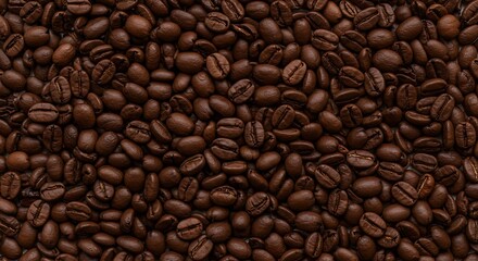 Fototapeta premium Roasted Coffee Beans – Aromatic Brown Coffee Texture 