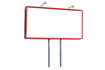 Obraz premium Isolate red color mockup, billboard on white background.