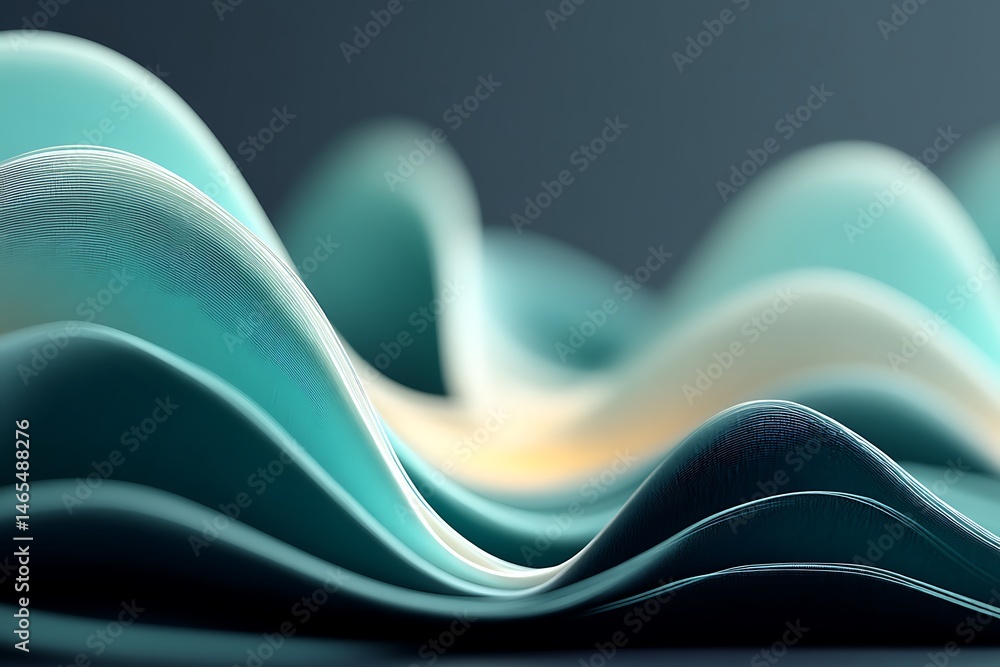 Poster abstract turquoise gradient curved layers texture elegant dynamic presentation