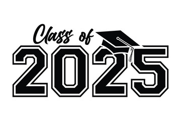Class of 2025 vector, Class of 2025 vector illustration. Editable class of 2025 typography design vector