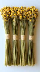 Dried yellow flower bunches
