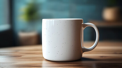 Fototapeta premium A plain white ceramic mug mock up. Generative AI.