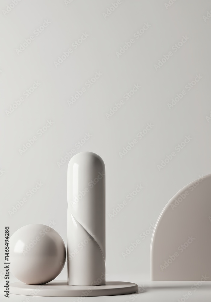 Aufkleber minimalistic abstract composition with geometric shapes on a white background. clean modern design f