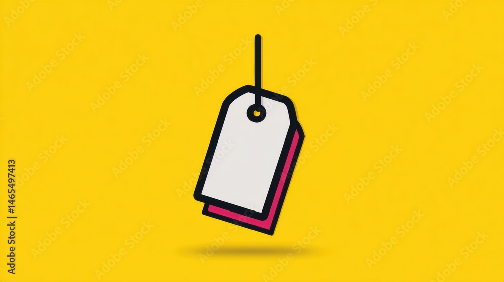 Poster Minimal Product Tag Icon on Bright Flat Background Representing Price and Branding Concepts in a Simple Design Generative AI
