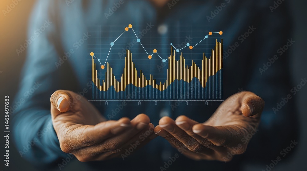 Poster conversion metric chart held by digital strategist in meeting showcasing response tracking