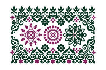 Vector illustration of a premium luxury ornamental pattern featuring floral, calligraphic, and geometric shapes.Ideal for textile designs, home decor, traditional invitations, and cultural branding.