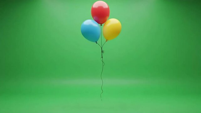 Colorful balloons on green screen background for party celebration event stock footage and video clips