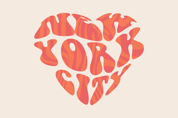 Heart shape New York City alphabet logo vector