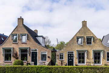 Townscape of village and island Schiermonnikoog in The Netherlands