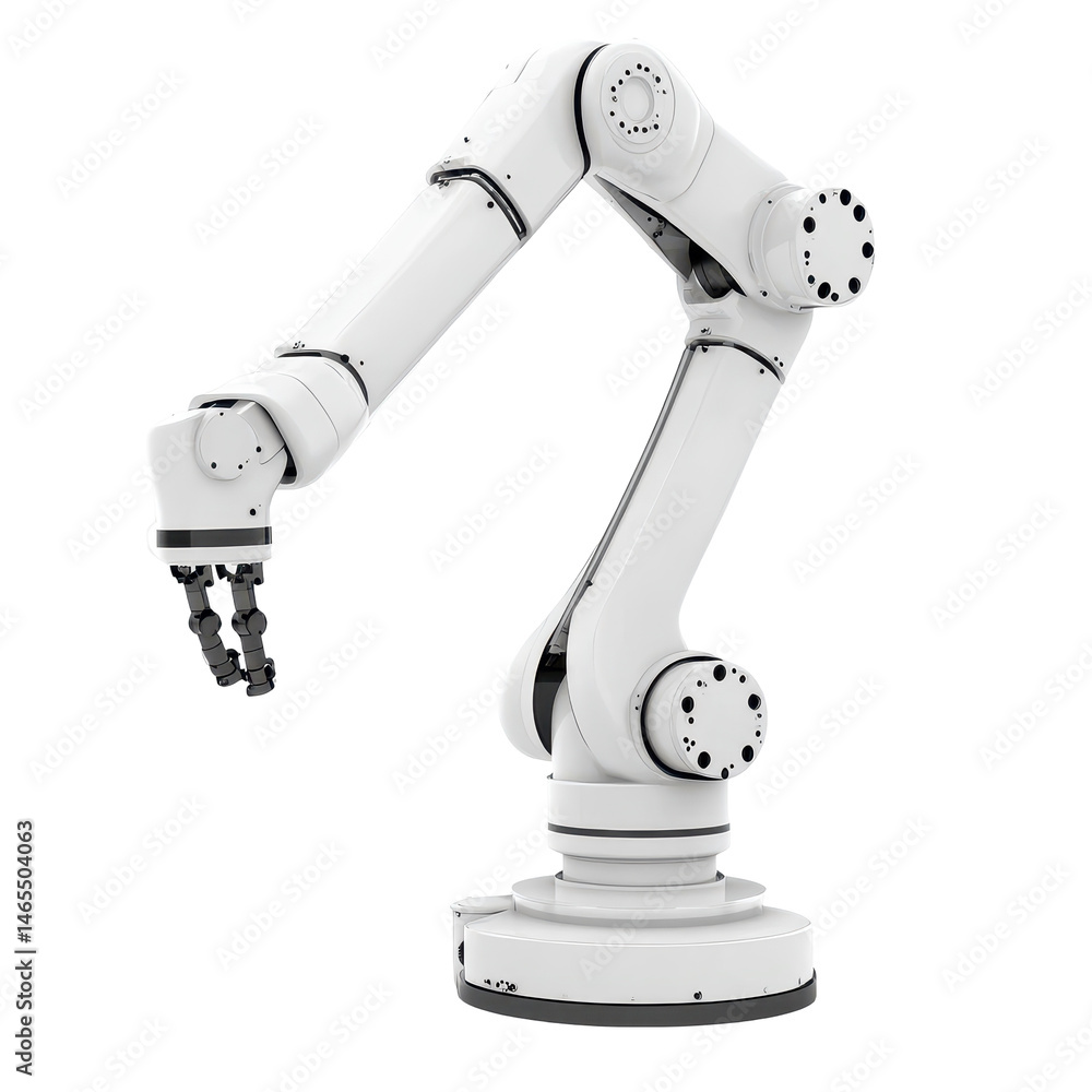 Aufkleber precision robotic arm isolated on transparent background .