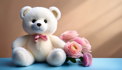 teddy bear with flower