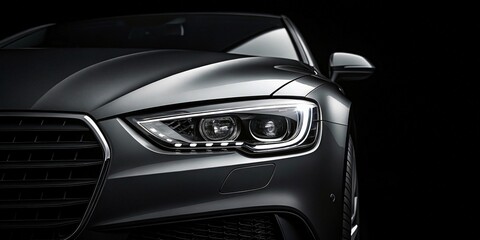 Front View of a Sleek, Brandless Modern Car Design