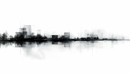 Fototapeta premium Abstract cityscape skyline