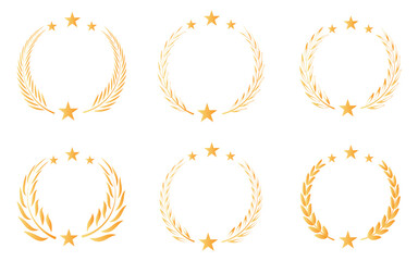 laurel wreath, silhouette, vintage, branch, heraldic, olive, crest, collection