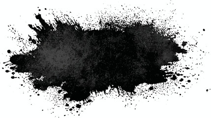 Grunge paint textures simple black silhouette vector isolated on white background  -  