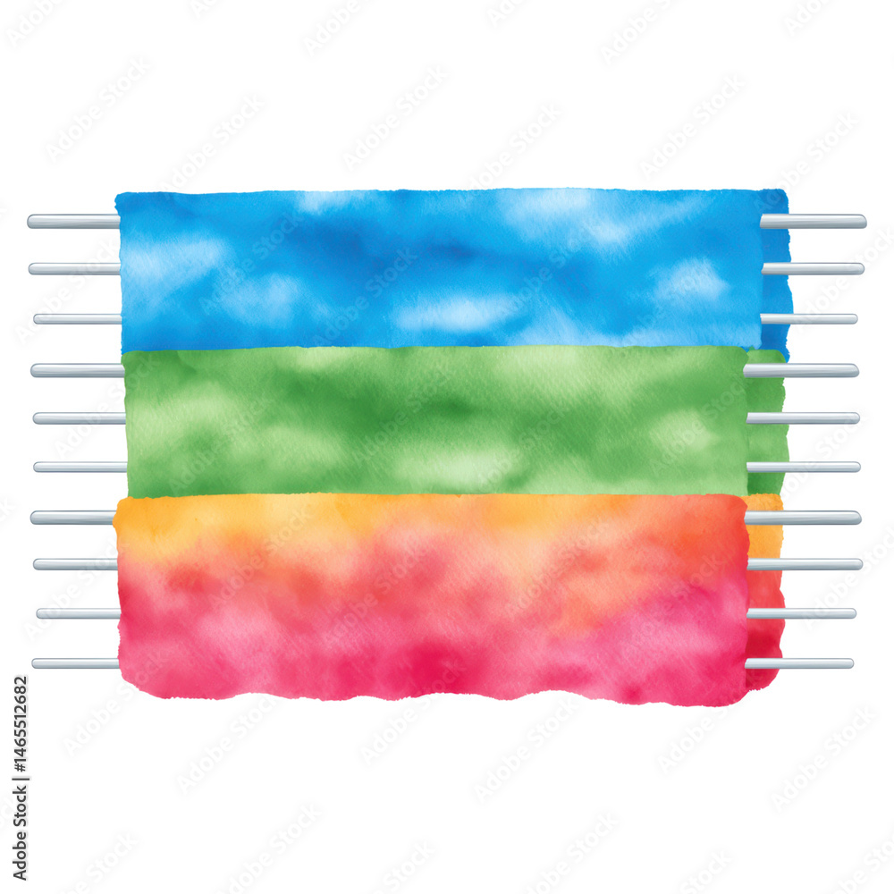 Poster abstract watercolor background with soft colors and textures, isolated on transparent background.