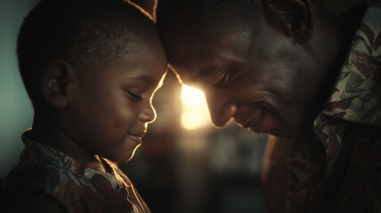 Heartfelt moments shared between father and son during a quiet afternoon