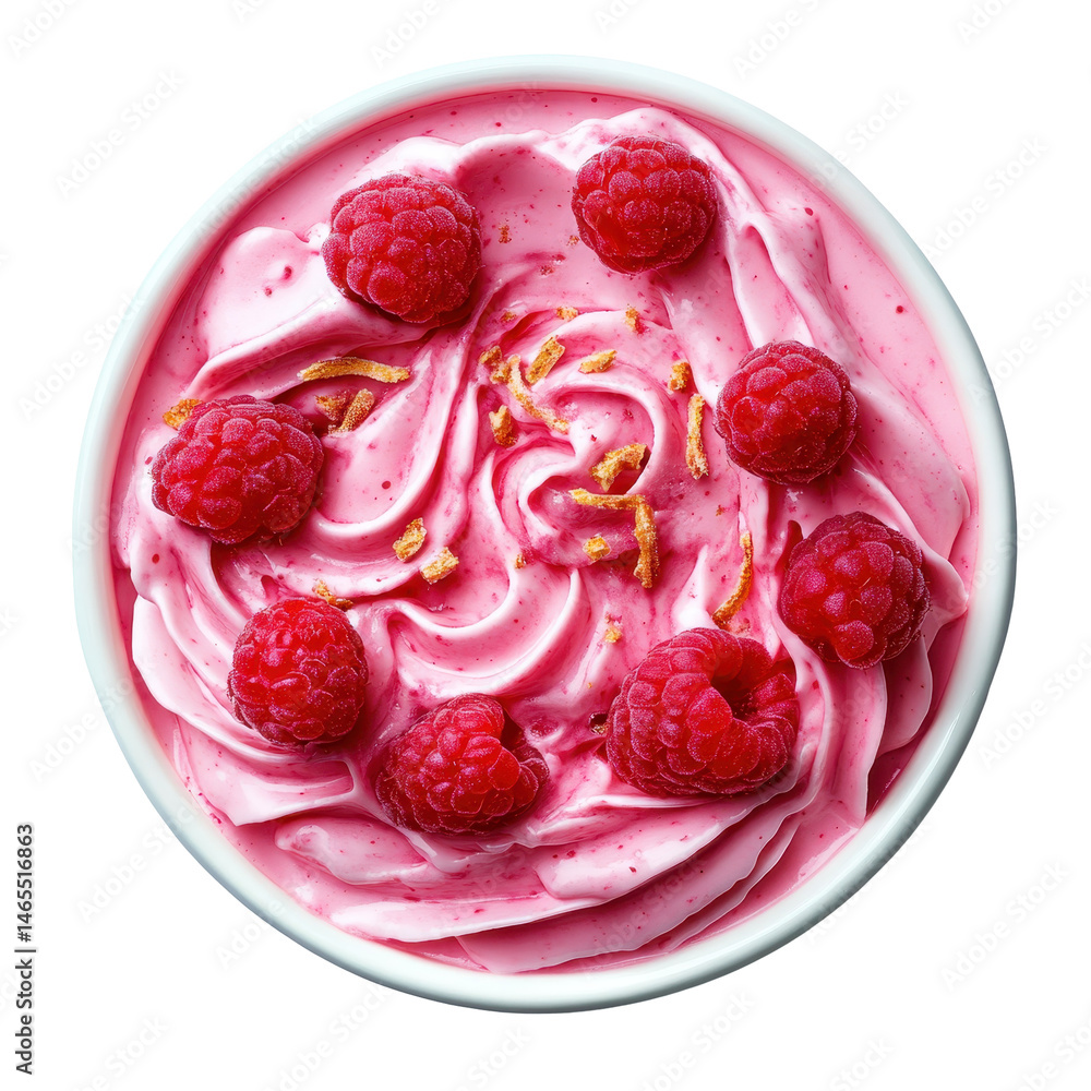 Poster raspberry ripple shake isolated on transparent background .