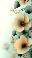 Delicate pastel flowers in soft tones