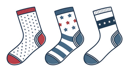 striped socks isolated on white