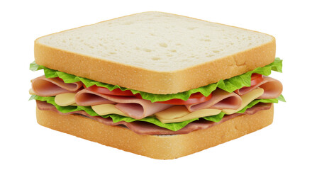 Isolated Sandwich with Ham Lettuce and Tomato
