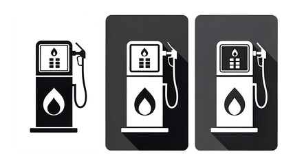 mobil pump icon set 