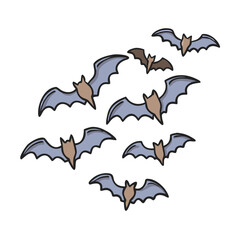 Flying bats halloween vector illustration spooky bat silhouette animal bat cartoon bats bat art bats