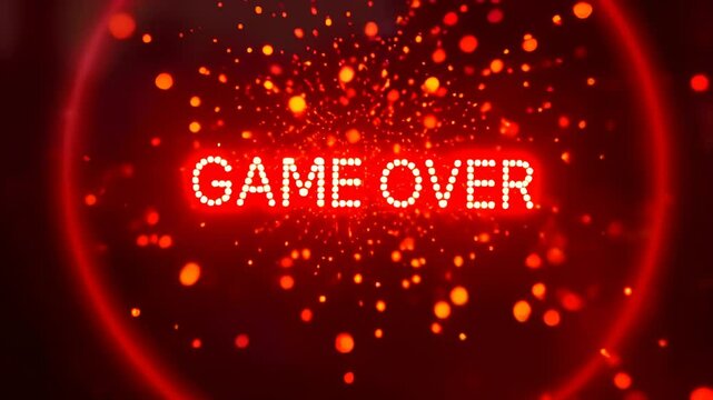 Red sign that says game over