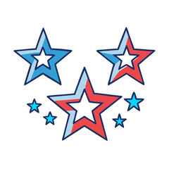 Download patriotic stars vector art: red white and blue star illustrations for independence day