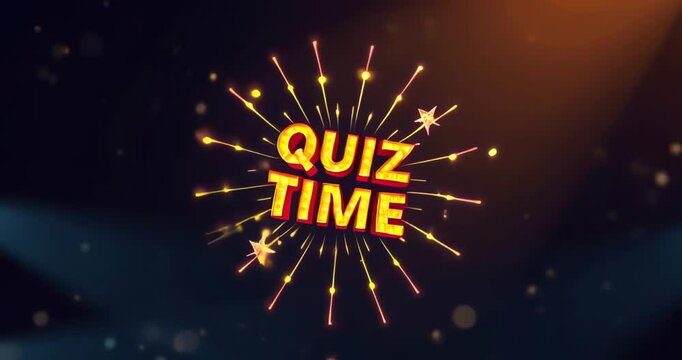 Fireworks display with the words quiz time