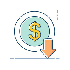 Illustrative decrease in dollar value financial loss reduction cost decline investment fall money