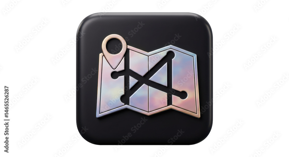 Poster isolated navigation map icon with pin pointer
