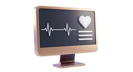 Isolated Heartbeat Monitor on Computer Screen