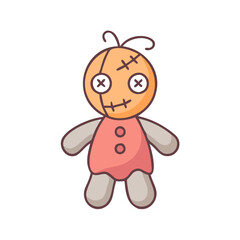 Cute voodoo doll ragdoll toy halloween doll sewn doll handmade doll fabric doll stuffed doll design