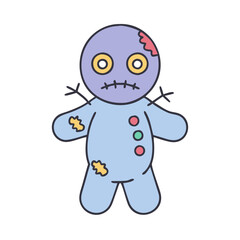 Voodoo doll halloween witchcraft magic ritual occult superstition pin doll cursed doll spooky doll