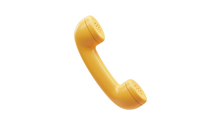 Isolated Yellow Retro Telephone Handset