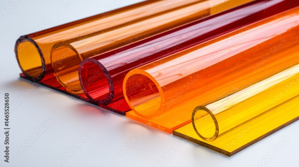 Poster Close-up view of translucent vinyl sheets with soft folds, showcasing modern colors and textures suitable for various design projects with ample copy space