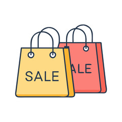 Sale shopping bags vector illustration for retail sales promotion and discount offer advertisement