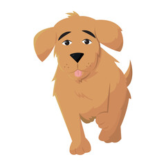 Cute puppy walking. Vector