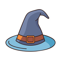 Illustration of a halloween witch hat with buckle for costume party and decoration item
