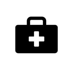 Obraz premium Firsaid Box Silhouettes in black on a white background 