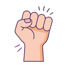 Illustration of a hand fist knocking gesture for door or support concept vector graphic design
