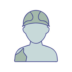 Construction worker with hard hat vector illustration for safety and building industry design needs