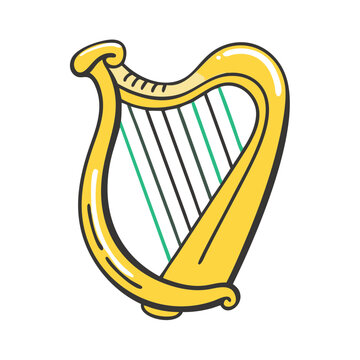 recommend clip art: irish harp icon, irish harp vector illustration-simple illustration of irish harp, perfect for irish harp logos and icons