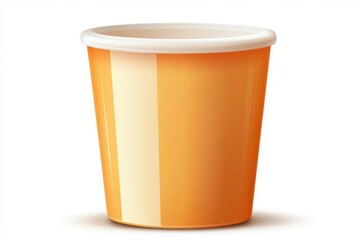 Orange paper cup container isolated on white background